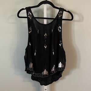 Free People Black Sequined Tank